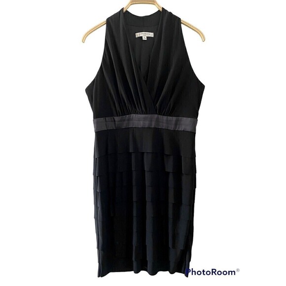 Evan-Picone Women’s Black Halter Sleeveless Tiered Knee-Length Dress Size 14 - Picture 1 of 5